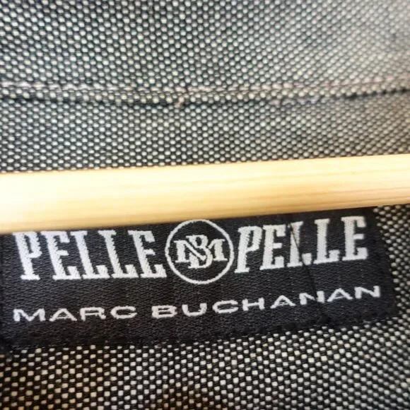 Vintage Pelle Pelle Denim Jacket 6XL Black Retro Trucker Baggy‎ MARC BUCHANAN